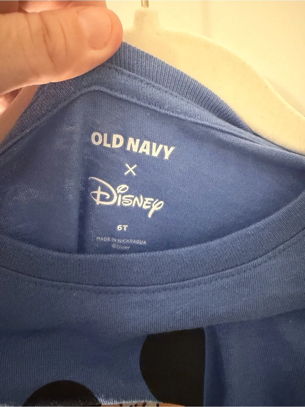Old Navy Blue Mickey Mouse Graphic Tee with Yellow Shoes